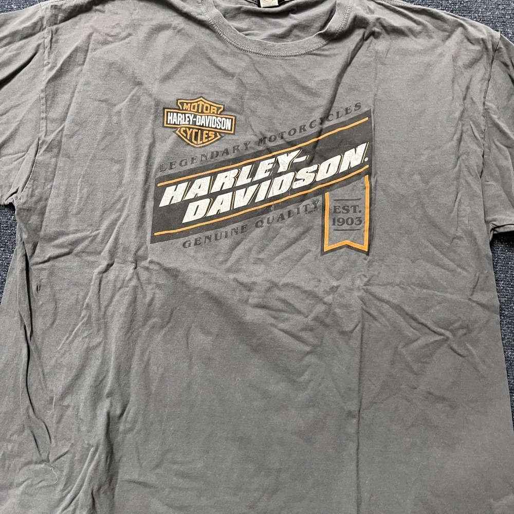 Harley-Davidson Shirt Mens 3XL Gray New Castle PA NCHD‎ Motorcycle Graphic Tee